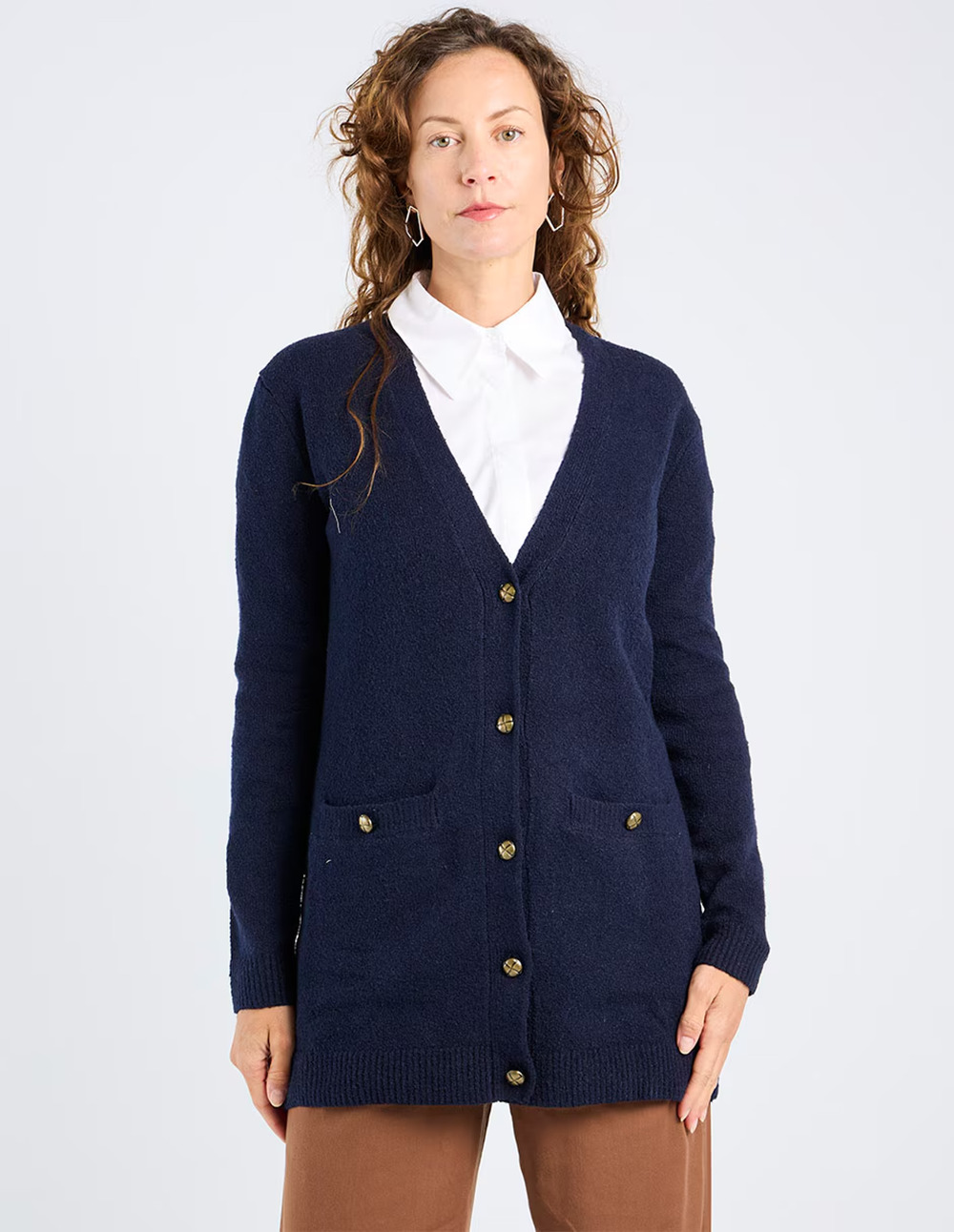 Talbots Sweater Women’s Cardigan Navy Gold Buttons Size X-Large A010889